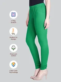 LYRA Women CROCODILE GREEN Cotton Churidar Leggings-thumb2