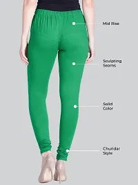 LYRA Women CROCODILE GREEN Cotton Churidar Leggings-thumb1