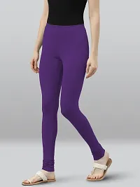 Lyra Solid Ultra Soft Fabric Beauty Berry Premium Churidar Leggings-thumb2