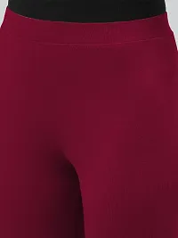 Lyra Solid Ultra Soft Fabric Maroon Premium Churidar Leggings-thumb3