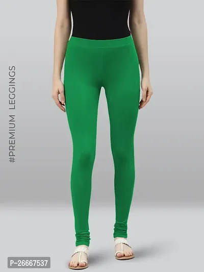 Lyra Solid Ultra Soft Fabric Chili Green Premium Churidar Leggings