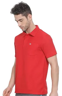 Lux Nitro Men's Red Cotton Polo T-Shirt with Pocket (Size : Large)-thumb3