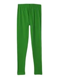 Stylish Green Cotton Solid Leggings For Girls-thumb1