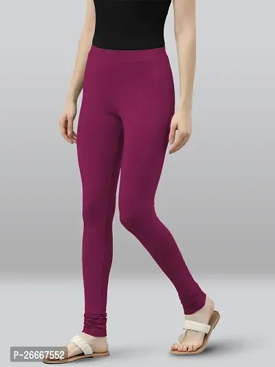 Lyra Solid Ultra Soft Fabric Light Purple Premium Churidar Leggings-thumb3