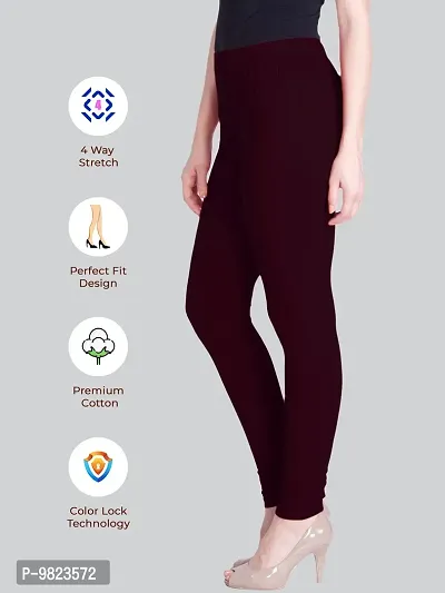 Lux Lyra Burgundy Free Size Churidar Leggings-thumb3