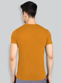 Reliable Orange Cotton Blend Solid Round Neck Tees For Men- Pack Of 2-thumb1