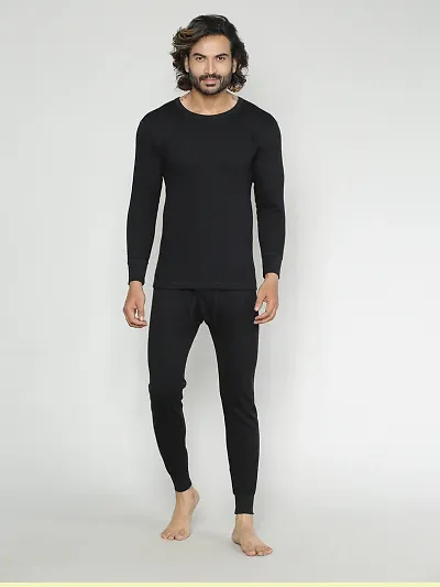 Stylish Lux Inferno Polycotton Solid Thermal Set For Men