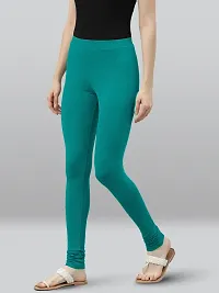 Lyra Solid Ultra Soft Fabric Mz Green Premium Churidar Leggings-thumb2