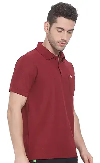 Lux Nitro Men's Maroon Cotton Polo T-Shirt with Pocket (Size : Small)-thumb3