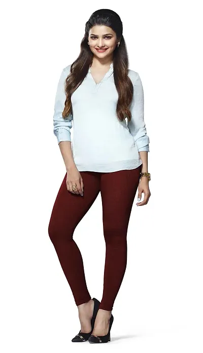 Stylish Cotton Solid Leggings For Women