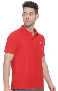 Lux Nitro Men's Red Cotton Polo T-Shirt with Pocket (Size : Large)-thumb2