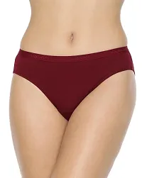 Stylish Fancy Cotton Blend Low-rise Outer Elastic Solid Bikini Panty Combo For Women Pack Of 2-thumb2