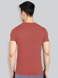 Reliable Red Cotton Blend Solid Round Neck Tees For Men- Pack Of 2-thumb1