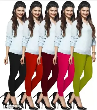 Lyra Ethnic Wear Legging (Red, Maroon, Black, Pink, Light Green, Solid)-LYRA_AL_11_12_13_14_15_5PC