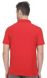 Lux Nitro Men's Red Cotton Polo T-Shirt with Pocket (Size : Large)-thumb1