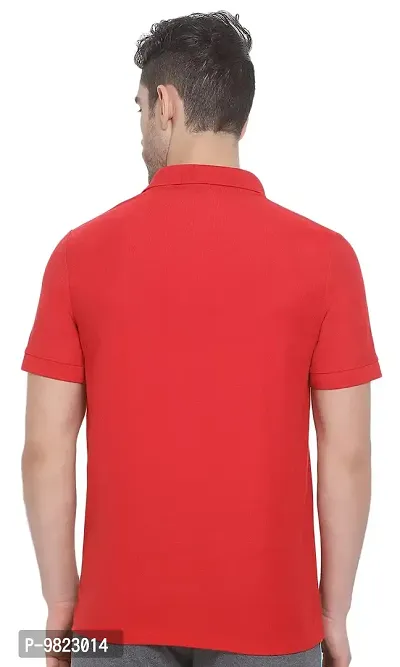 Lux Nitro Men's Red Cotton Polo T-Shirt with Pocket (Size : Large)-thumb2