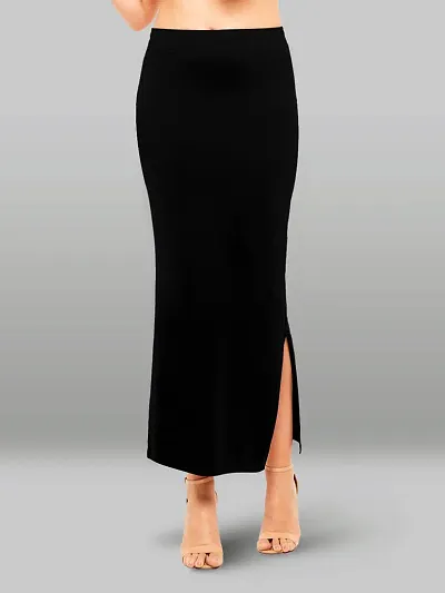 Reliable Black Cotton Blend Solid Stitched Patticoats For Women