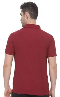 Lux Nitro Men's Maroon Cotton Polo T-Shirt with Pocket (Size : Small)-thumb1