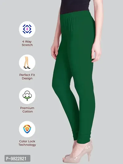 Lyra Women's Relaxed Fit Cotton Leggings (L20-Rama-Green_Green_Free Size)-thumb5