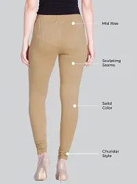 Lux Lyra Women's Slim Fit Cotton Leggings (LUX_Brown, Biscuit_Free Size)-thumb1