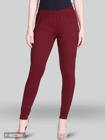 Lyra Women's Churidar Skinny Fit Leggings (LUX_Red, Maroon_Free Size)