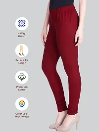 Lyra Women's Churidar Skinny Fit Leggings (LUX_Red, Maroon_Free Size)-thumb2