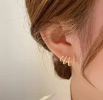 Korean Gold Plated Cubic Zirconia Claw Stud Earrings For Women/Girls-thumb2