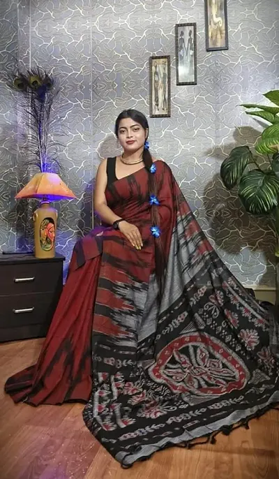 Elegant Khadi Cotton Saree with Blouse piece 