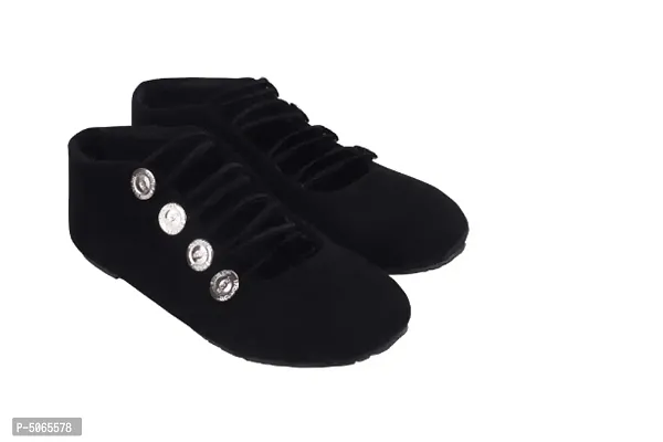 Women's Stylish And Trendy Black Solid Synthetic Fancy Ballerinas-thumb0