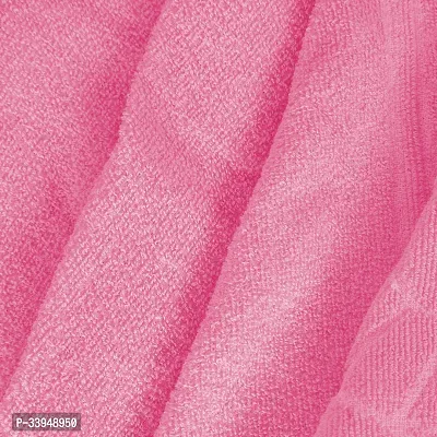 Comfortable Pink Cotton Self Pattern Bath Towels Pack of 3-thumb2