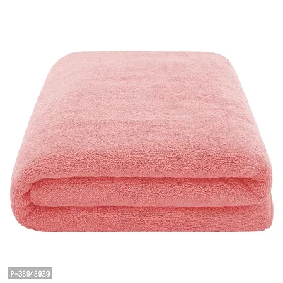 Comfortable Peach Cotton Self Pattern Bath Towels