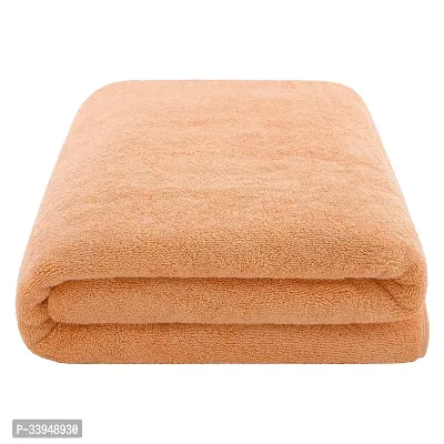 Comfortable Orange Cotton Self Pattern Bath Towels