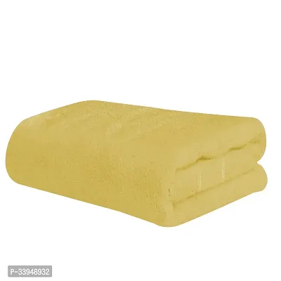 Comfortable Yellow Cotton Self Pattern Bath Towels-thumb2