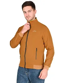 Stylish Brown Cotton Blend Solid Long Sleeves Jackets For Men-thumb3