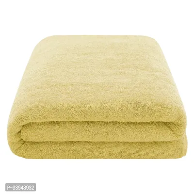 Comfortable Yellow Cotton Self Pattern Bath Towels