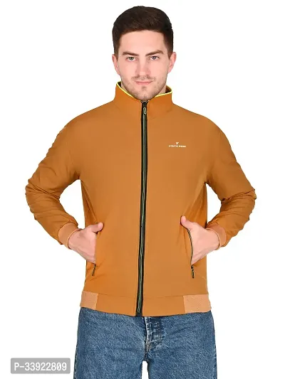 Stylish Brown Cotton Blend Solid Long Sleeves Jackets For Men-thumb0