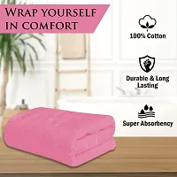 Comfortable Pink Cotton Self Pattern Bath Towels Pack of 3-thumb2