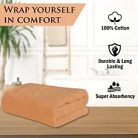 Comfortable Orange Cotton Self Pattern Bath Towels-thumb4