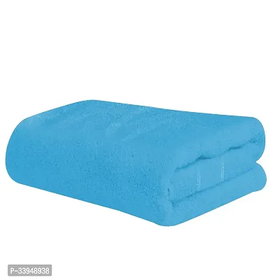 Comfortable Blue Cotton Self Pattern Bath Towels-thumb2