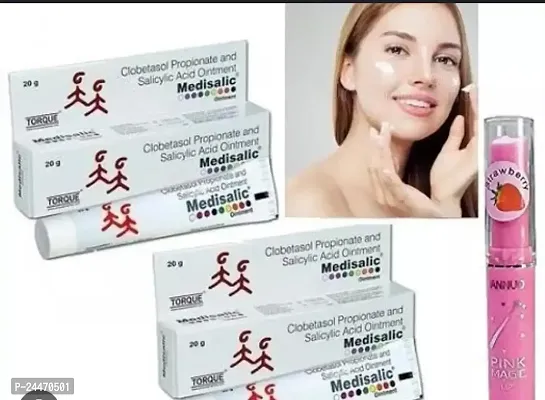 Medisalic ointment anti-acne 20gm and1pc pink magic lipbalm free  pack of 2