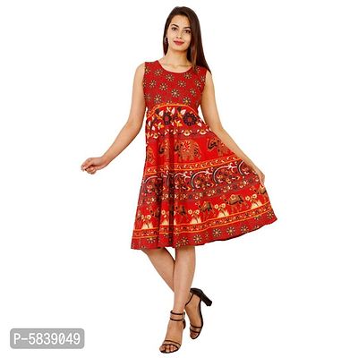 NE Cotton Printed Jaipuri Frock-thumb0