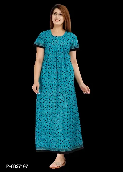 Classic Cotton Printed Nighty For Women-thumb0
