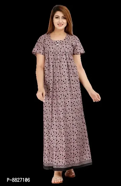 Classic Cotton Printed Nighty For Women-thumb0