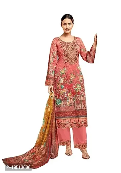 Elegant Multicoloured Cotton Printed Dress Material With Dupatta For Women