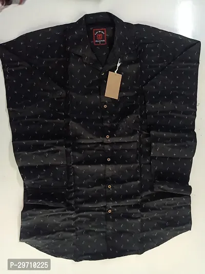 Reliable Black Cotton Blend Printed Long Sleeves Casual Shirt For Men-thumb0