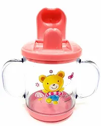 Lilz caress Premium Quality Bpa Free Unbreakable Sippy Cup Sipper Mugs for Kids Children Babies Infants Spout Infant PP Glass Look Water Juice Sipper Cup With Handles 200 ml Pink-thumb1