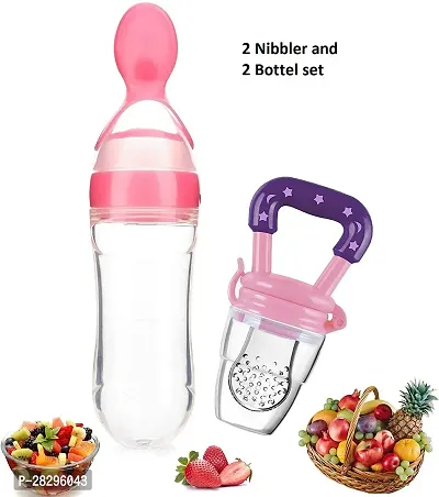SuperDaze Fresh Food Feeder Infant Teether Nibbler Toys for Toddlers  Kid  Combo of 2 Feeder Pink-thumb0