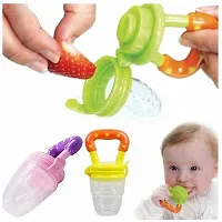 Kajaree Silicone Fruit Teether  Food Nibbler  Spoon Bottle Multicolor Pack of 3 Teether and Feeder multi 2-thumb2