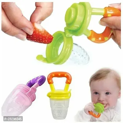 Kajaree Silicone Fruit Teether  Food Nibbler  Spoon Bottle Multicolor Pack of 3 Teether and Feeder multi 2-thumb3