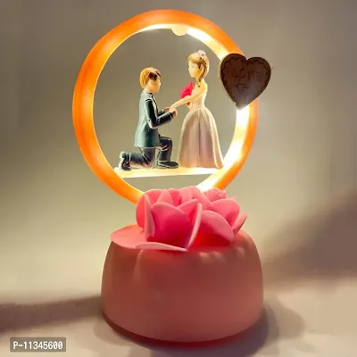 Elegant Lifestyle Love Couple Statue with Light for Home Decor I Gift Ideal Valentine Day, , Wedding Parties Gift, Loving Romantic Couple Bedroom Night Lamp & Decorative Showpiece - 14 cm-thumb5